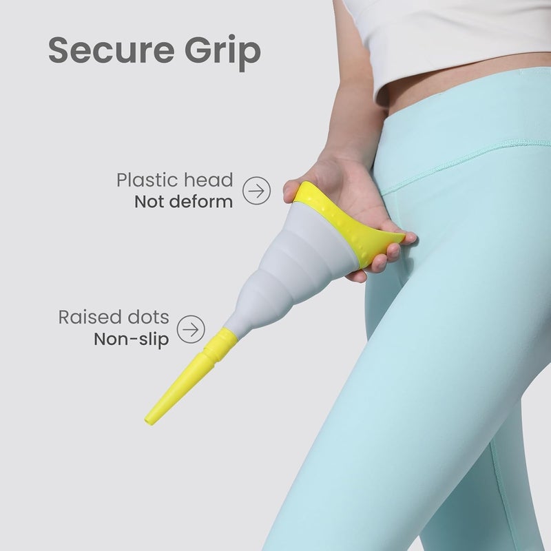 TRIPTIPS Pee Conch Foldable Female Urinal Device Portable Urinal for Women Pee Funnel for Women Travel, She Pee Cup for Women Stand to Pee Womens Urinal Funnel with Tube Case - Image 3